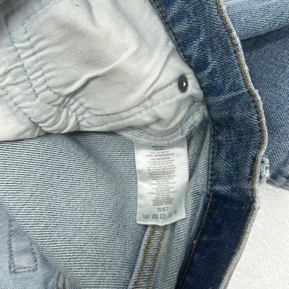 RE/DONE 70s High Rise Stove Pipe Jeans Denim Blue Jeans in Light Destroyed 24 - Picture 11 of 13